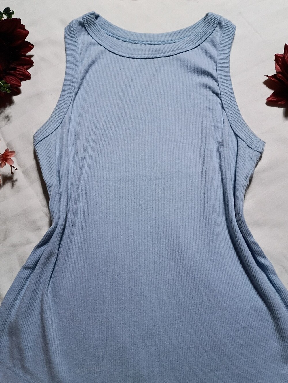 SO Light Blue Ribbed Tank Top - Picture 4 of 6